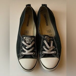 Converse Black Canvas Ballet Slip Ons